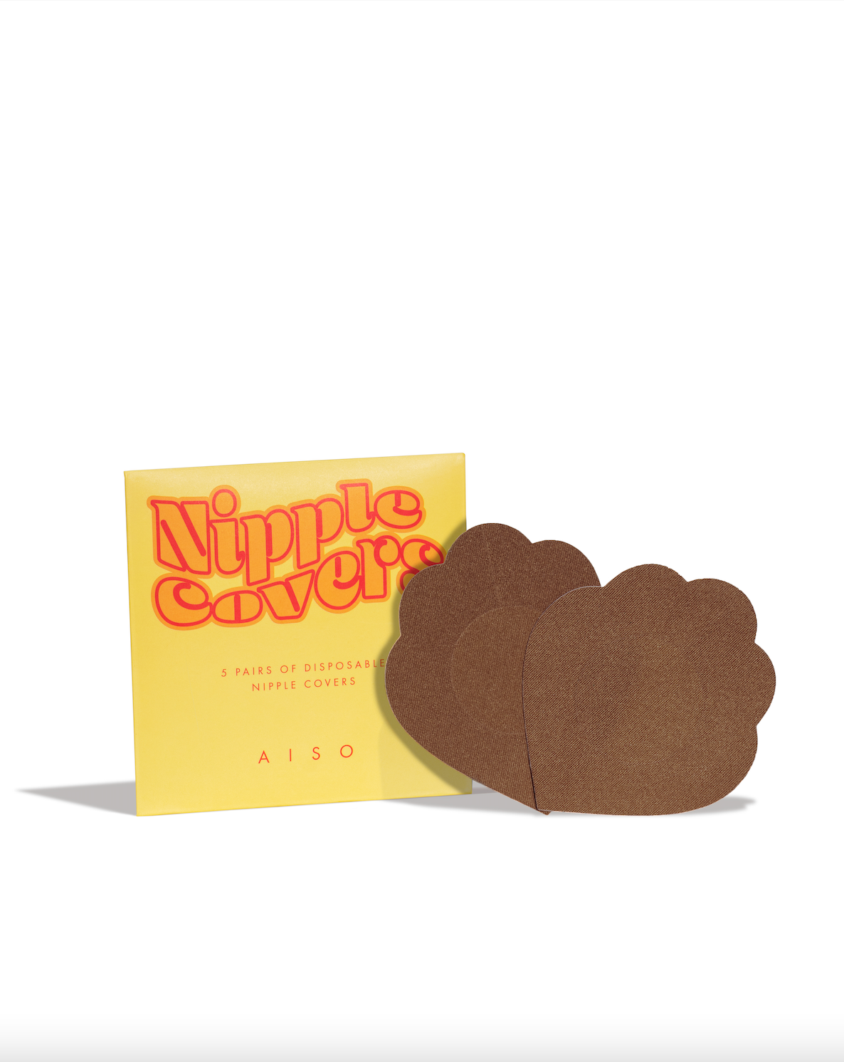 AISO Nipple covers Yellow. 5 par. Til dig med mindre brystvorter. Til mørkere hud. Kommer i en gul AISO æske