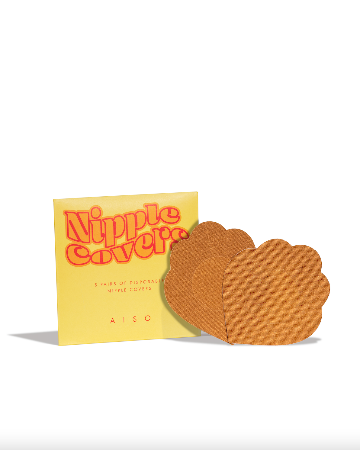 AISO Nipple covers, kommer i en gul æske, med 5 par i. et must have under AISO Brysttape