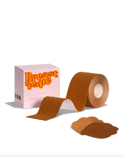 AISO Brysttape, cino 5cm. Perfekte alternative bh løsning til dig med en a-d skål. med en brun hudtone