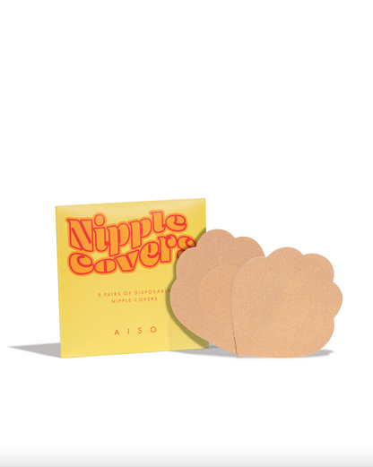  AISO Nipple covers 5 par i farven Nilla. De kommer i en fin gul AISO Konvelut. Et must under AISO Bryst tape. Til lysere hud